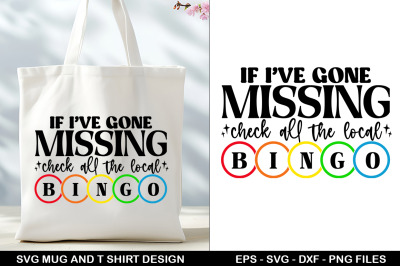 Bingo SVG Tote Bag &amp; T-Shirt Design