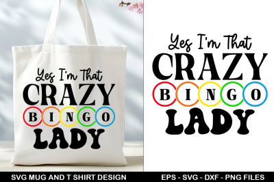 Bingo SVG Tote Bag &amp; T-Shirt Design