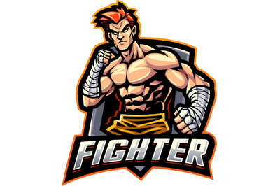 Fighter esport mascot logo design