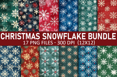 Christmas Snowflake Digital Paper Bundle