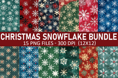 Christmas Snowflake Digital Paper Bundle
