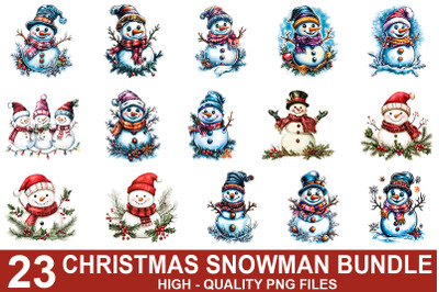 Christmas Snowman Clipart Bundle