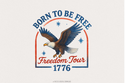 Retro 4th Of July PNG , Independence Day Sublimation Design, America C