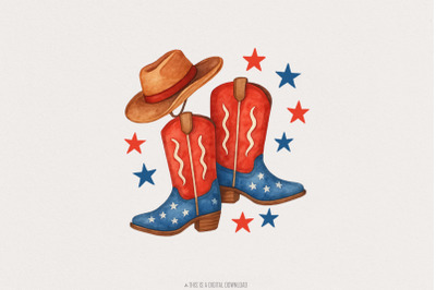 Coquette Cowgirl PNG, Aesthetic 4th of July, Country Girl Digital Down