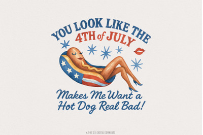 Funny 4th of July png, Cute Hot Dog png, Funny USA PNG, 4th of July Ho