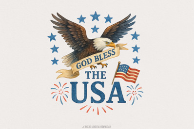 God Bless America PNG, 4th of July PNG, Patriotic, Independence Day, U