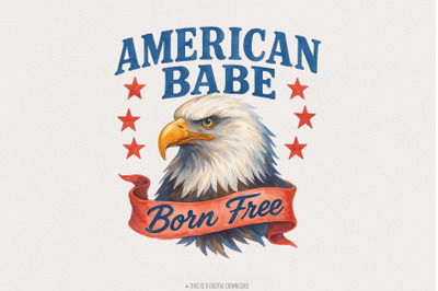 Vintage 4th of July PNG, Retro Patriotic Sublimation Design, Eagle PNG