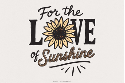 Love Sunshine Sublimation, Western PNG Design, Sunflower PNG, Instant