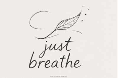 Just Breathe Dandelion png, Digital Download, png File for pod, Inspir