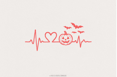 Halloween png, Heartbeat png, Pumpkin png, Spooky png, Halloween Shirt