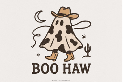 Boo Haw PNG, Cowboy Ghost png, Halloween png, Funny Halloween Shirt pn