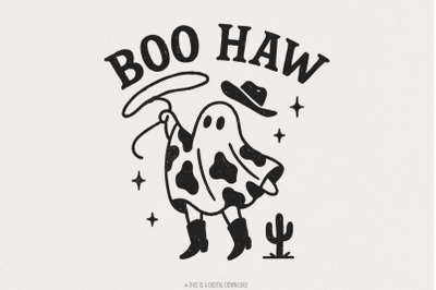 Boo Haw PNG, Cowboy Ghost png, Halloween png, Funny Halloween Shirt pn
