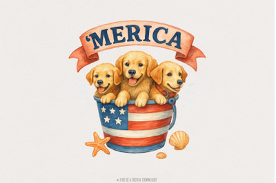 Patriotic Labrador PNG, Kids Hunting PNG, Fourth of July PNG, America