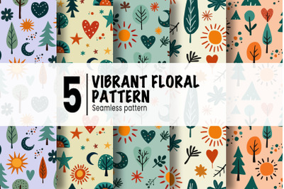 Vibrant floral seamless pattern