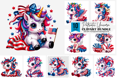 10 Patriotic Unicorn PNG Clipart - Cute Red White &amp; Blue Pegasus Png