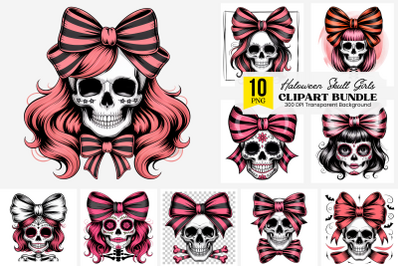 10 PNG Gothic Skull Girl PNG Clipart