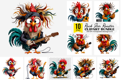 10 Rock Star Rooster Clipart PNG