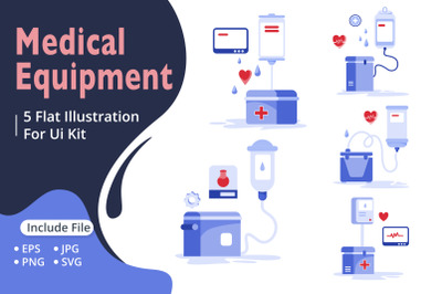 Medical Equipment Flat Illustration
