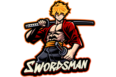 Swordsman esport mascot logo design
