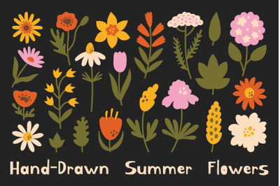 Whimsical Hand Drawn Summer Flower PNG Clipart
