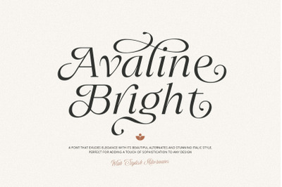 Avaline Bright - Luxury Italic Font