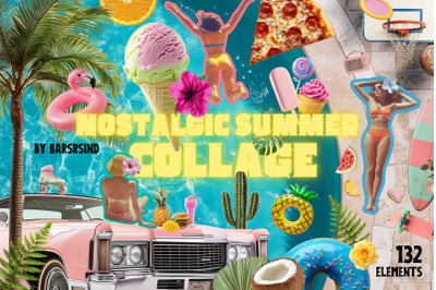 Retro Nostalgic Summer Collage Pack