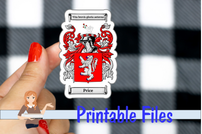 Price Coat of Arms Sticker