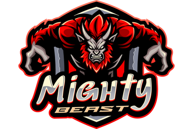 Mighty beast esport mascot logo design