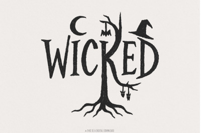 Wicked PNG, Halloween PNG, Retro Halloween png, Spooky Art, Gothic Chr