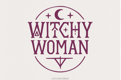 Witchy Woman PNG, Mystical Boho Halloween PNG, Retro Witchy Woman Digi