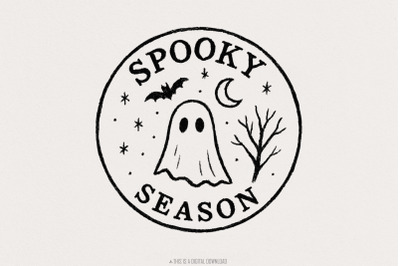 Spooky Season PNG, Retro Halloween Ghost PNG, Cute Ghost Shirt PNG, Sp