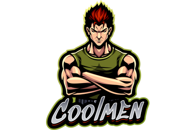 cool man esport mascot logo design