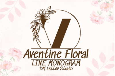 Aventine Floral Line Monogram