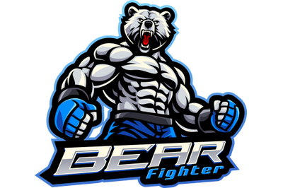 Bear fighter esport mascot logo design