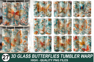 3D Butterflies Tumbler Wrap Bundle