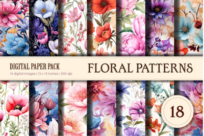 Floral Patterns 18. Digital Paper.