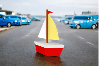 Sailboat favor - 3d papercraft