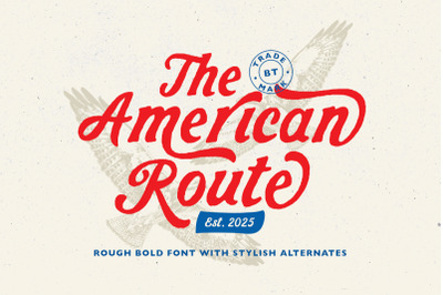 American Route - Rough Bold Font