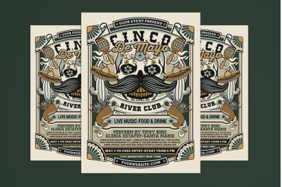 Cinco De Mayo Retro Flyer