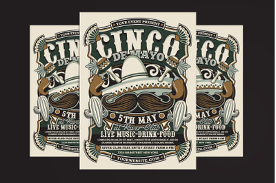 Cinco De Mayo Retro Flyer