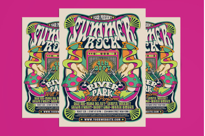 Retro Summer Rock Music Flyer