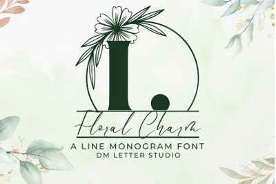 Floral Charm Line Monogram