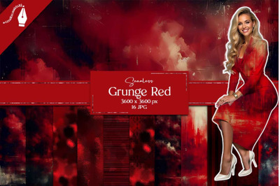 Grunge Royal Red Seamless Digital Paper Scarlett Gothic Distressed