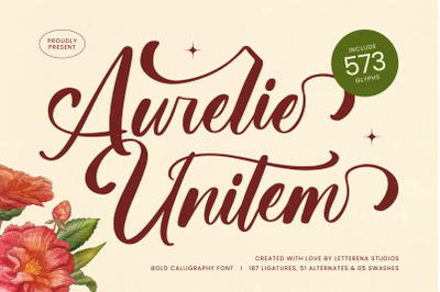 Aurelie Unitem - Bold Calligraphy Font