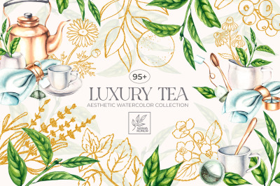 Luxury Tea Watercolor Collection