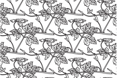 Line art seamless pattern with botanical grapevine vector illustration