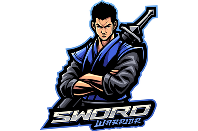 Sword warrior esport mascot logo design