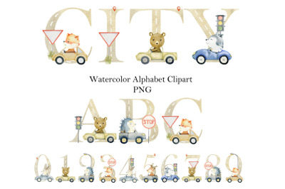 Watercolor alphabet clipart png.