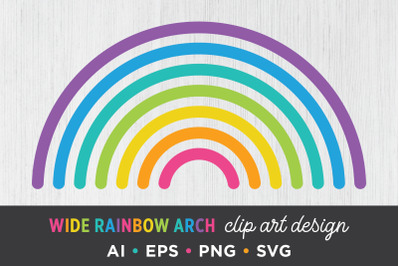 Wide Rainbow Arch Clip Art Set