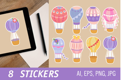 Air balloon / Printable Stickers Cricut Design